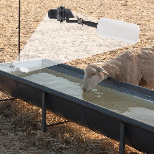 Vista 4 de Cxztxcl Válvula de flotador, llenador automático de sistema de agua de 1/2 pulgada, brazo ajustable para estanques, válvula de bola flotante