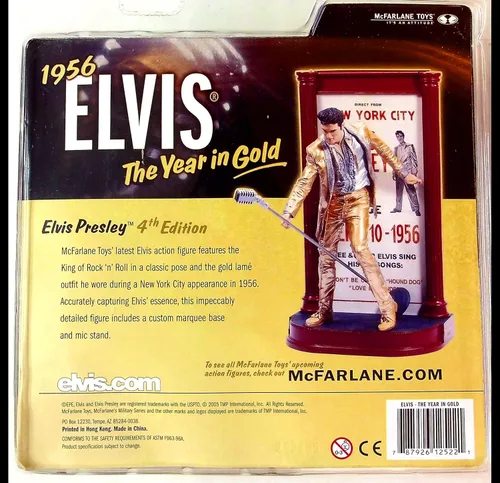 Vista 2 de McFarlane Toys Figura de acción Rock n Roll Elvis #4 Traje dorado