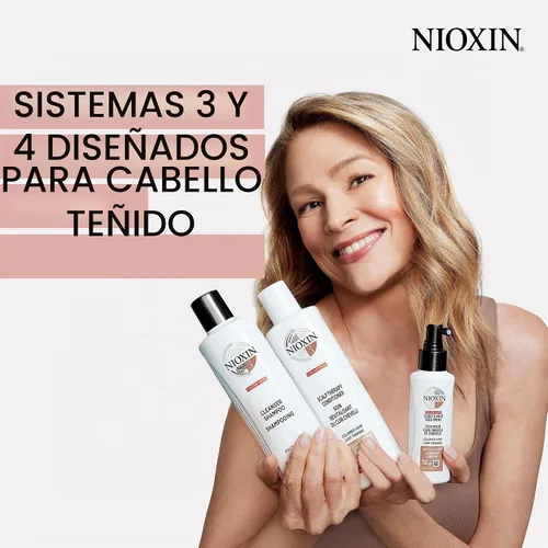 Vista 2 de Nioxin Kit de 4 sistemas de engrosamiento del cuero cabelludo + cabello Para cabello teñido, seco y dañado con adelgazamiento progresado