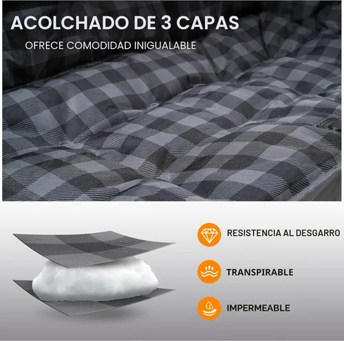 Vista 4 de Huskfirm Silla de camping acolchada para 3 personas, silla de camping plegable, silla de campamento doble portátil, silla de campamento resistente