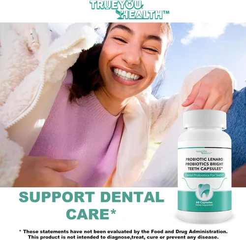 Vista 5 de Probióticos Bright Teeth Cápsulas - Nuestros mejores probióticos dentales Soporte de dientes blancos - Probióticos dentales Blanqueamiento brillante