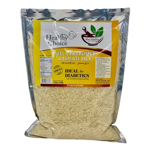 Vista 2 de Desi Kitchen All Natural Calidad Premium Vegano Sela Parboiled/Diabetics Basmati Rice 4lbs (1.8kg)