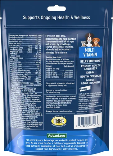 Vista 7 de Paquete de perros pequeños K9 Advantix II Perros de 4 a 10 libras Suministro de 6 meses + multivitamínico diario Pet Protect para perros 60
