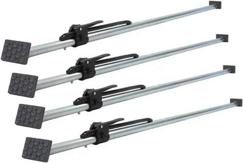 Vista 16 de Mytee Products Barra de carga de gato de carga de 86 a 114 pulgadas con tubo de acero cuadrado soldado y patas de goma pivotantes atornilladas