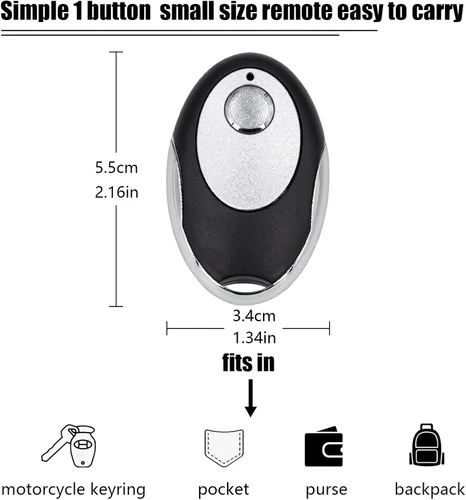 Vista 3 de LAWOHO Llavero remoto para puerta de garaje, botón de aprendizaje amarillo, compatible con Liftmaster 891LM/893LM/950ESTD/953ESTD