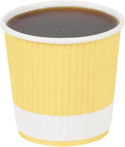 Vista 45 de 500 unidades de tazas desechables negras de 4 onzas para bebidas calientes con diseño de pared ondulada: no necesita mangas - Perfectas