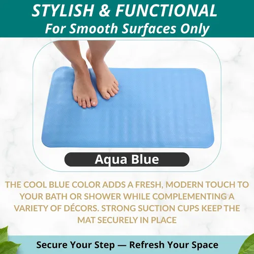 Vista 5 de ENKOSI Tapete de ducha antideslizante – Alfombra de baño para suelos de bañera y ducha – Alfombra antideslizante con fuerte agarre de ventosa