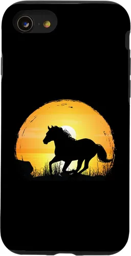 Vista 13 de iPhone 15 Sunset Horse Breed Silhouette - Quarter Horse Case