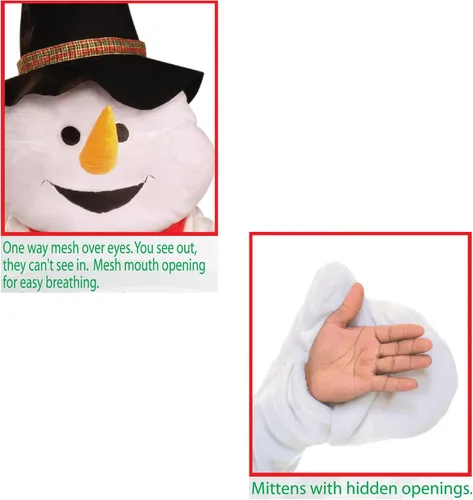 Vista 6 de Forum Novelties - Disfraz de mascota de muñeco de nieve para hombre