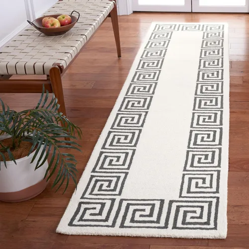 Vista 17 de SAFAVIEH Natura Collection - Alfombra de pasillo, 2 pies 3 pulgadas x 8 pies, color marfil y negro, hecha a mano de lana rústica con borlas, ideal