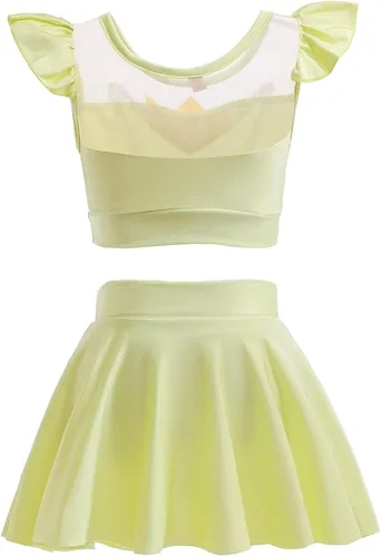 Vista 3 de MYRISAM Traje de baño tankini de dos piezas para niñas, con volantes, playa, surf, natación, bikini