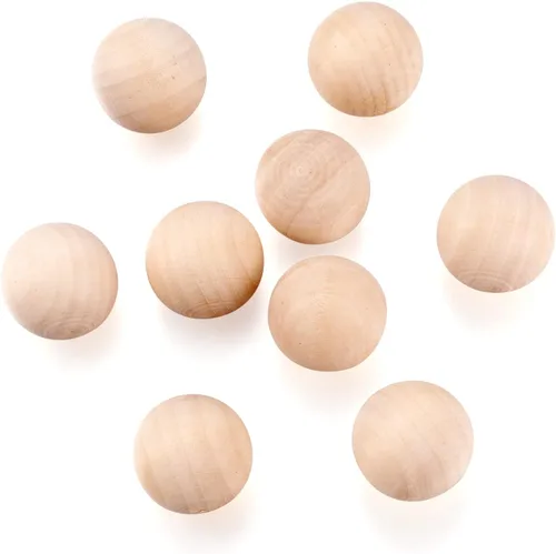 Vista 10 de Craftdady 50 bolas de madera redondas naturales de 0.748-0.787 in de 3/4 pulgadas de madera dura sin terminar, esferas decorativas de madera sin