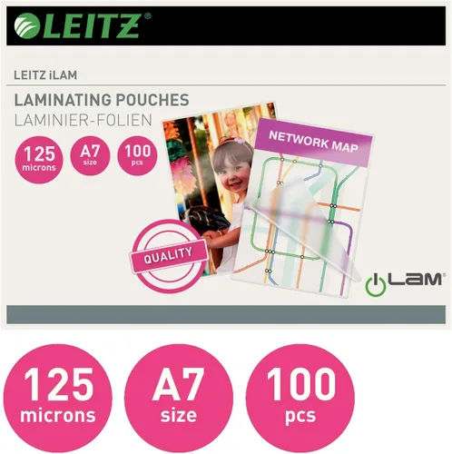Vista 2 de Leitz iLAM A7 - Bolsa laminadora brillante (125 micrones, 100 unidades)