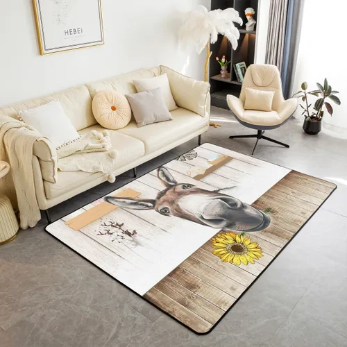 Vista 24 de Castle Fairy Bear Family - Alfombra antideslizante de 3 x 5 pies, diseño de animales salvajes, color negro, para niños, adolescentes y adultos
