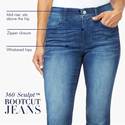 Vista 4 de Angels Forever Young Pantalones de mezclilla 360 Sculpt Bootcut para mujer