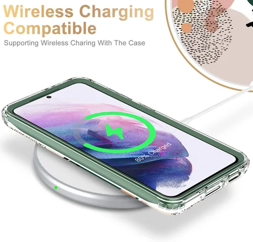 Vista 6 de ESDOT - Funda protectora para celular Samsung Galaxy S21, de grado militar, resiste caídas de 21 pies (probado), con diseños modernos, para niñas