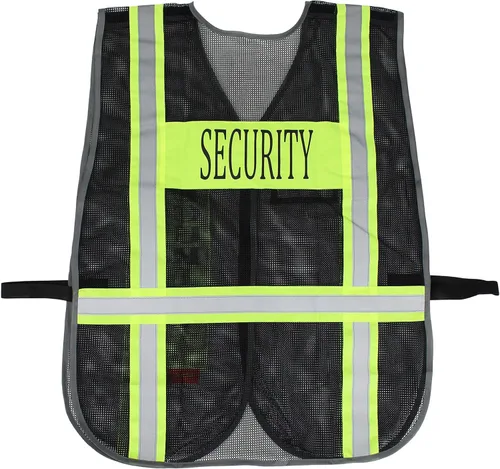 Vista 11 de RK Breakaway - Chaleco de seguridad con rayas reflectantes y bolsillo de plástico transparente para identificación Negro