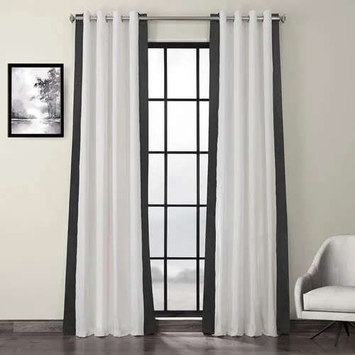 Vista 11 de HPD Half Price Drapes PRCT-VC1713-84-GR - Cortinas de algodón con ojales estampadas para sala de estar y dormitorio (1 panel), 50 x 84 pulgadas