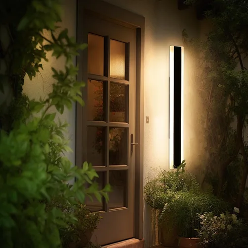 Vista 8 de Apliques de pared para exteriores, luces de pared modernas de 31.4 pulgadas, 3 luces de color 3000 K/4500 K/6000 K, panel acrílico, luz exterior