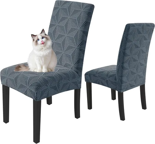 Vista 40 de YEMYHOM Funda elástica para silla con respaldo de 1 pieza con diseño jacquard más reciente, funda para silla con respaldo antideslizante, protector