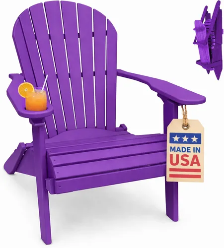 Vista 18 de POLY LUMBER – Silla plegable Adirondack con asiento enrollado Heavy Duty EVERLASTING Lifetime PolyTuf HDPE - HECHO EN EE. UU. - AMISH CRAFTED., Azul