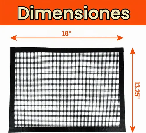 Vista 6 de Camerons - Malla para asar a la parrilla, hoja reutilizable antiadherente resistente, 13 x 18 pulgadas