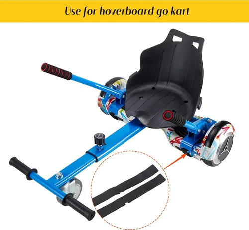 Vista 4 de 8 correas ajustables de fijación para asiento de aeropatineta y 4 correas protectoras para carrito de hoverboard, cable de sujeción de gancho
