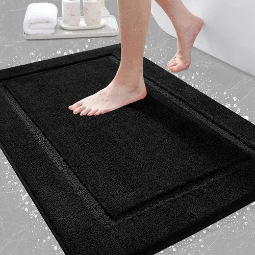 Vista 19 de IM HOME Tapetes de baño, felpa ultra suave, de microfibra esponjosa, absorbente, parte trasera antideslizante, lavable a máquina, tapetes para suelo