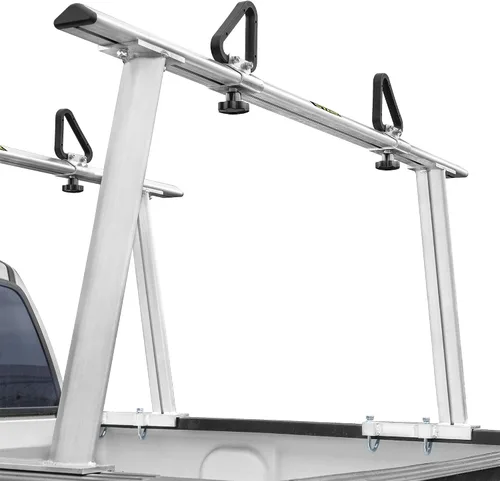 Vista 3 de Stark USA estante universal para camioneta extensible de aluminio, estante de escalera para camioneta pick up, para contratista, para tubos, sin