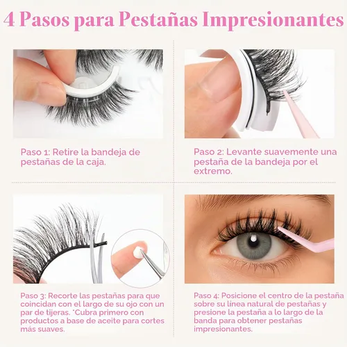 Vista 7 de CALAILIS Pestañas autoadhesivas, 5 pares de pestañas postizas a presión de aspecto natural, sin pegamento, reutilizables, pestañas postizas