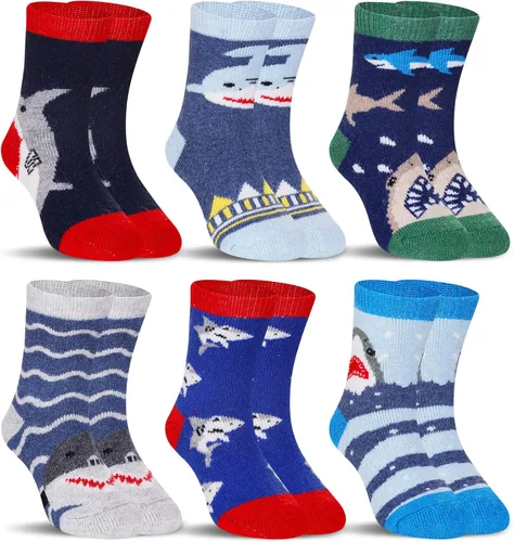 Vista 15 de SeeyAN Calcetines de lana merino para niños y niñas, botas de senderismo, térmicos, cálidos, acogedores, suaves, gruesos, 6 pares