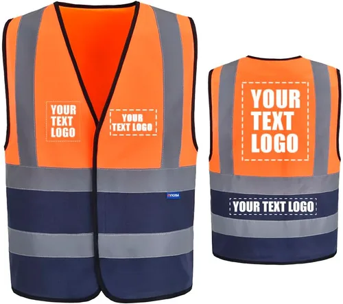 Vista 20 de AYKRM chaleco de alta visibilidad de 12 colores con alta visibilidad reflectante para trabajo de construcción y seguridad (XS-8XL)