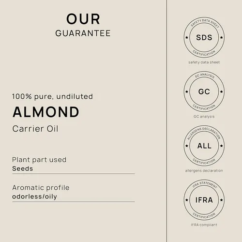 Vista 4 de VINEVIDA Aceite portador de almendras dulces, 4 onzas, aceite de almendras dulces sin diluir, 4 onzas, aroma de aceite de vela de almendras dulces