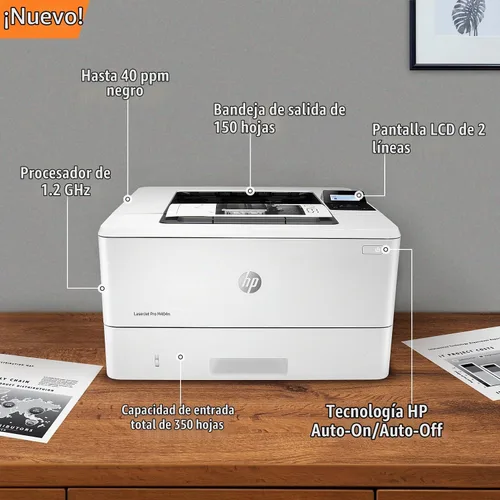 Vista 4 de HP - Laserjet Pro M404dn - Impresora láser monocromática con Ethernet integrado e impresión de doble cara, Negro talla única