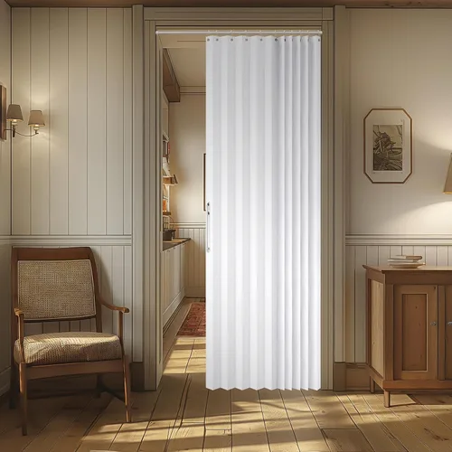 Vista 27 de AJAZZ Cortina de puerta magnética 100% opaca de acordeón para armario, cortina invisible para puerta interior de dormitorio, sala de estar, pasillo