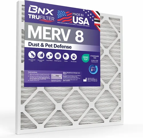 Vista 20 de BNX TruFilter - Filtro de aire MERV 8 de 10 x 10 x 1 pulgadas (paquete de 6) – Fabricado en Estados Unidos – Defensa contra polvo y mascotas