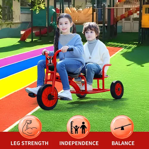 Vista 2 de Triciclo para niños de 3 a 5 años, patio de juegos preescolar, triciclos para niños, triciclo tándem para guardería, bicicleta tándem para niños