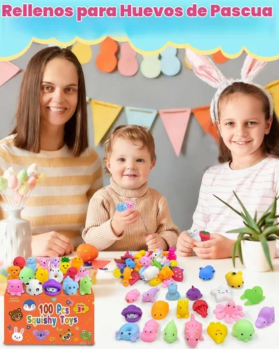Vista 4 de Paquete de 100 juguetes esponjosos a granel, recuerdos de fiesta Kawaii