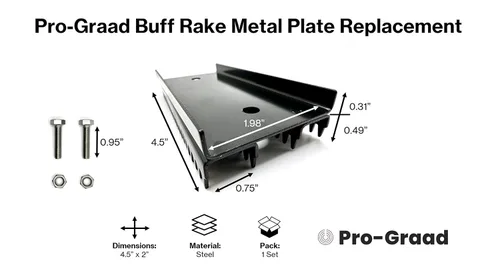 Vista 2 de Buff Rake - Repuesto de placa de metal Cabeza de dientes de rastrillo de rueda de pulido con 2 tornillos Herramienta de rastrillo de pulido