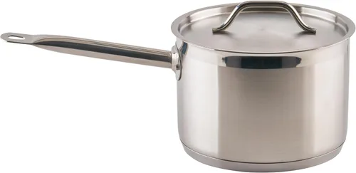 Vista 12 de Winco Cacerola de acero inoxidable resistente con tapa, 2 cuartos
