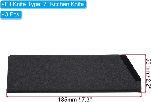 Vista 2 de PATIKIL Fundas de plástico ABS para cuchillo de cocina de 7 pulgadas, paquete de 3 cuchillos, protector de filos, protector de cuchilla, funda