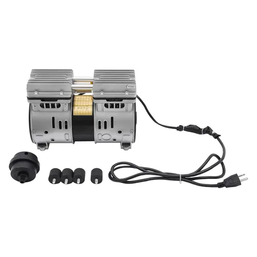 Vista 9 de Bomba de vacío de 370 W/110 V, bomba de aire de vacío de pistón sin aceite de gran flujo para máquina laminadora automática, flujo de aire de 100