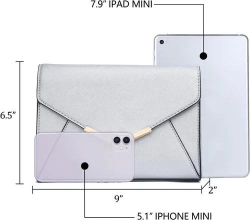 Vista 6 de KKXIU Elegante bolso de mano de piel sintética para mujer, bolso de mano plegable para fiesta, boda, baile de graduación