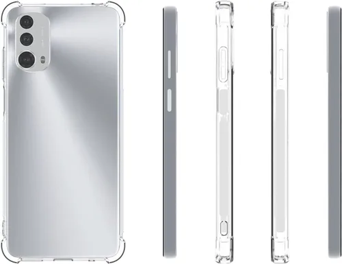 Vista 2 de USTIYA Funda para Motorola Moto E32 4G/E32S Clear TPU Cuatro Esquinas Cubierta Protectora Transparente Suave Funda
