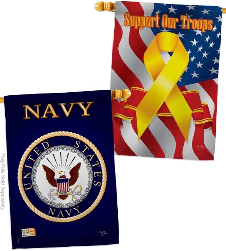 Vista 31 de Breeze Decor Bandera de jardín de 13 x 18.5 pulgadas, con licencia oficial de las Fuerzas Armadas de los Estados Unidos de la Marina de los Estados