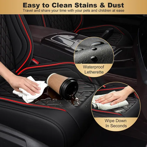Vista 7 de IKABEVEM Fundas de asiento de coche para Subaru Impreza 2012-2026 #064 Negro y línea roja