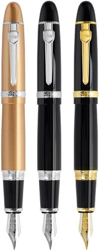 Vista 11 de Jinhao 159 - Pluma estilográfica pesada grande, 3 piezas en 3 colores (rojo, blanco, azul)