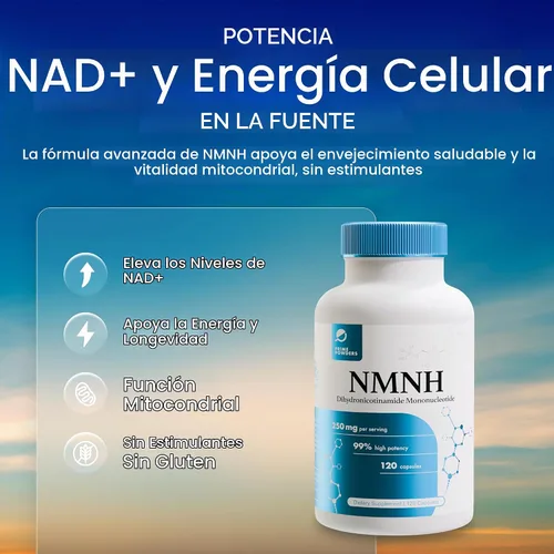 Vista 2 de Prime Powders Cápsulas NMNH, soporte de dihidronicotinamida NAD+, 120
