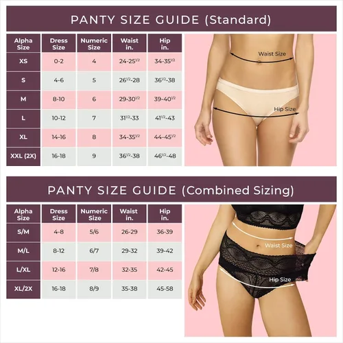 Vista 6 de Felina Signature Stretch Lace Low Rise Tanga 5 unidades Panty