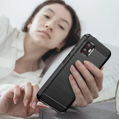 Vista 7 de Osophter Funda para Galaxy Xcover 6 Pro con 2 protectores de pantalla, absorción de golpes Flexible TPU Rubber Protective Cell Phone Cover (negro)